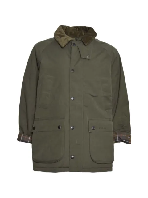 Barbour corduroy-collar single-breasted coat Green 252MCA1064MCAOL51