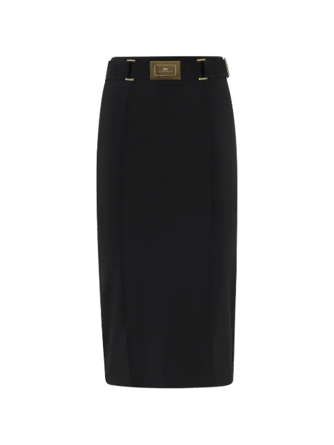 Elisabetta Franchi skirt in technical bi-elastic fabric with belt Black GO15961E2