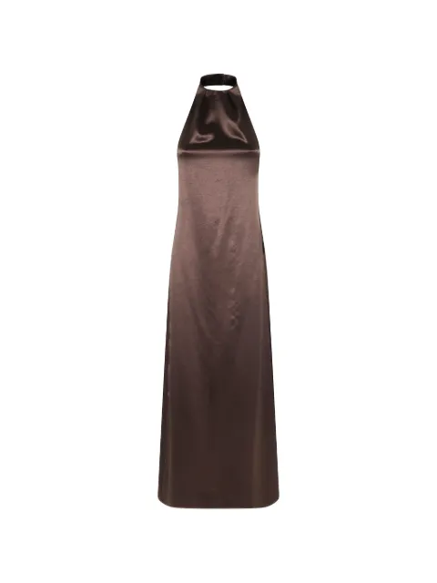 Alysi halterneck slit maxi dress Brown 116312P6061
