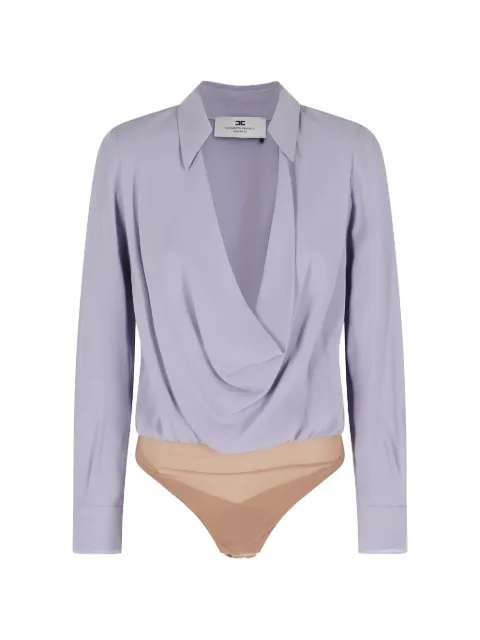 Elisabetta Franchi draped bodysuit Purple CB00261E2