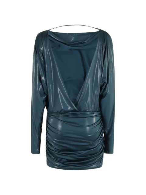 THE ANDAMANE long-sleeved draped mini dress Blue T180127CTJP154097