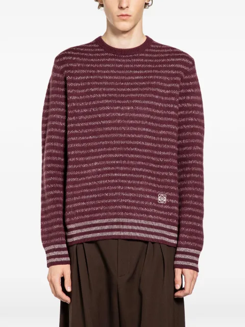 LOEWE striped crew-neck sweater Brown H526Y14KMA