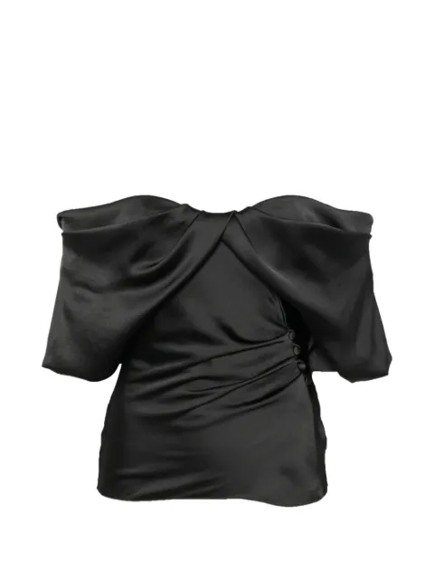 Alexander McQueen off-the-shoulder draped top Black 852813QEAHM