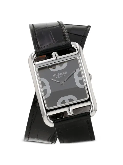 Hermès Pre-Owned 2018 37mm Steel Cape Cod Watch Black 427173