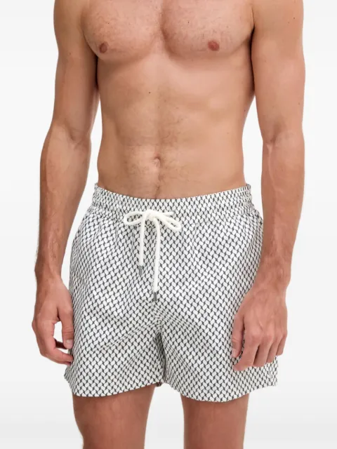 Frescobol Carioca geometric-print swim shorts White 2617852