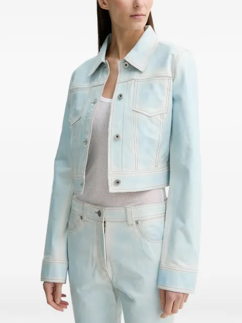 STAND STUDIO Calliope buttoned leather jacket Blue 664257860