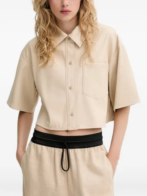 STAND STUDIO pocket-detail cropped shirt Neutrals 664878006