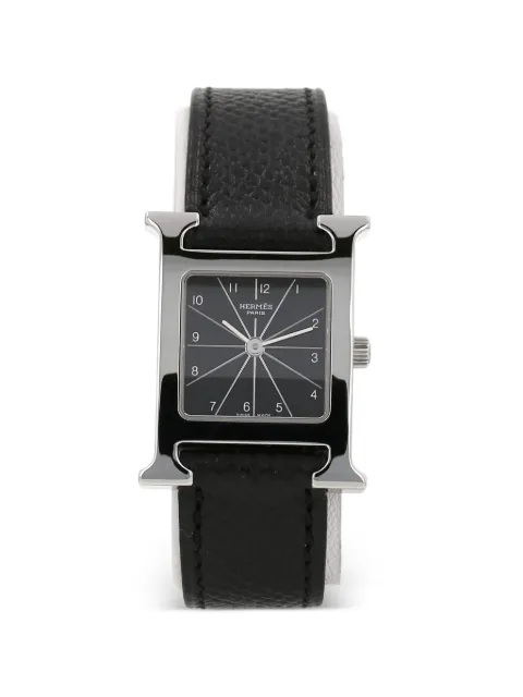 Hermès Pre-Owned H Case 21mm Heure H baton hands watch Black 426810