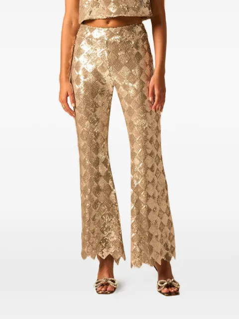 JBQ Kingston sequin-embellishment trousers Gold P087174SILVER