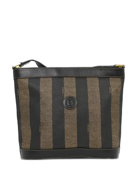 Fendi Pre-Owned 2007 Pequin striped-pattern shoulder bag Black 153954