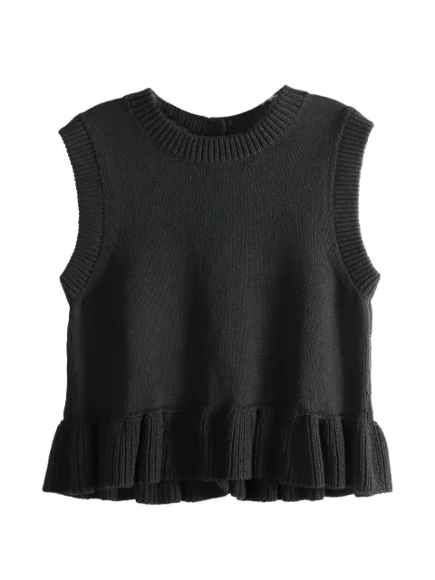 Cecilie Bahnsen ruffled sleeveless top Black 425KNI53004