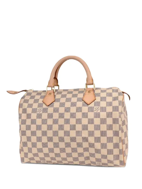 Louis Vuitton Pre-Owned 2008 30 Speedy check-pattern tote bag Neutrals 116196