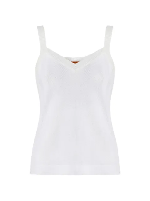 Missoni tone-on-tone zigzag cotton and viscose tank tops White DC25SK00BR00JC