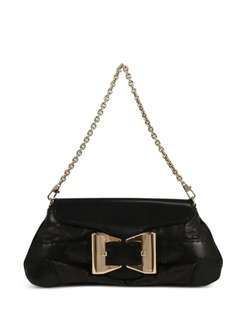 Gucci Pre-Owned 1990s-2000s Queen chain leather shoulder bag Black 145664