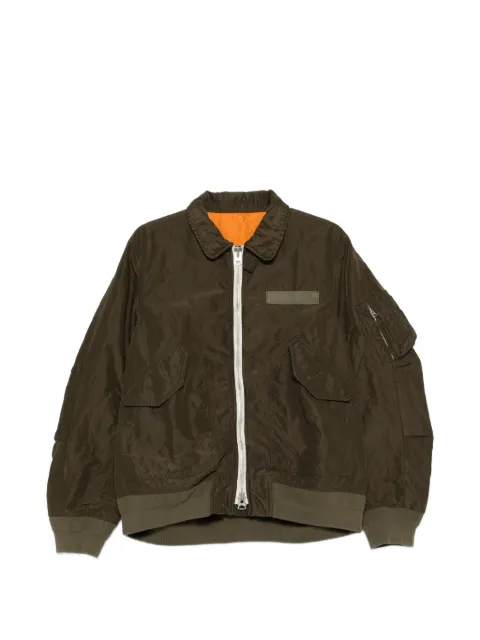 sacai bicolor-panel jacket Green 2603913M