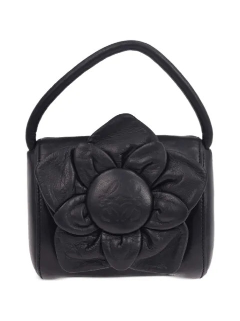 Loewe Pre-Owned 1990-2000s flower-detail leather tote bag Blue 166077