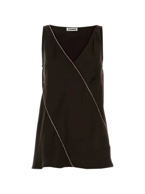 Jil Sander V-neck embellished top Brown J01NC0176J65022