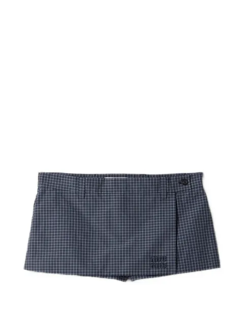 Miu Miu mini check-pattern skort Grey MG2647SOOO19CW