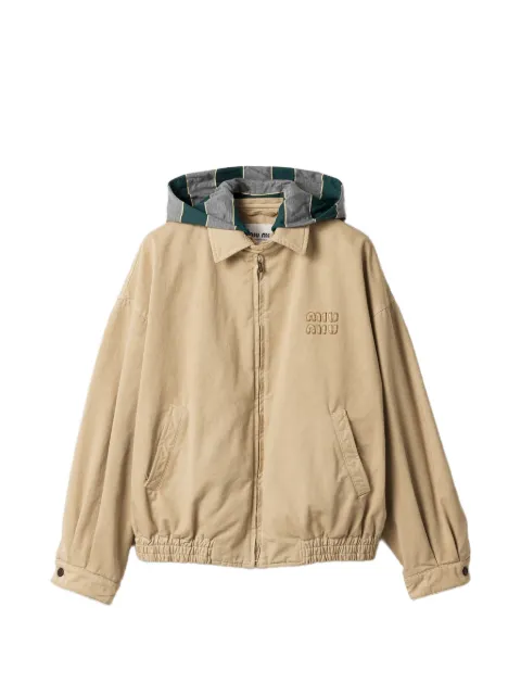 Miu Miu old gabardine blouson jacket Neutrals ML1480SOOO19EK