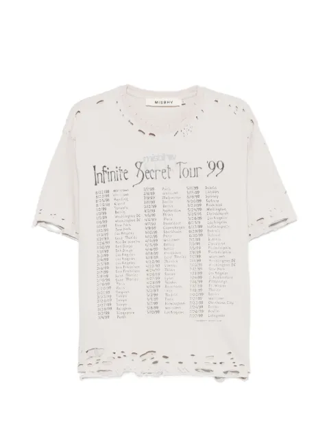 MISBHV Tour 99 distressed print-detail T-shirt Neutrals 260U145