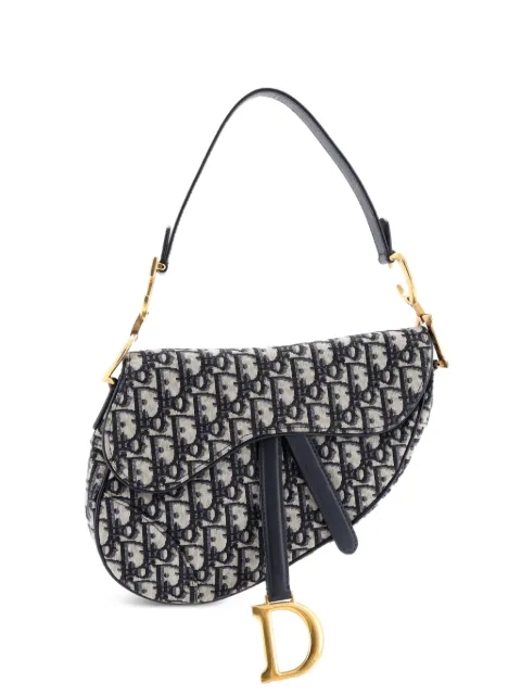Christian Dior Pre-Owned Saddle Handbag Oblique Canvas Medium shoulder bag Blue UJPFE9GGXILTF8DO