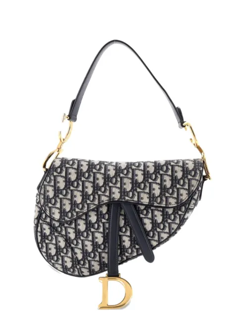 Christian Dior Pre-Owned Saddle Handbag Oblique Canvas Medium shoulder bag Blue FAKW4K0OI0QKUN6S