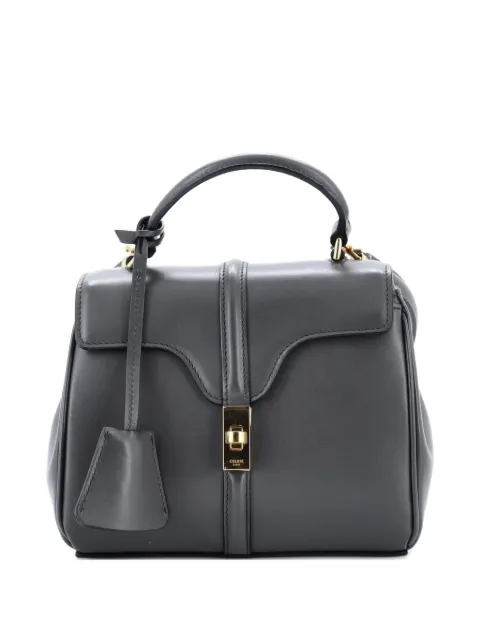 Celine Pre-Owned 16 Top Handle Bag Smooth Calfskin Mini satchel Grey Q4KAC5M1DIET201U