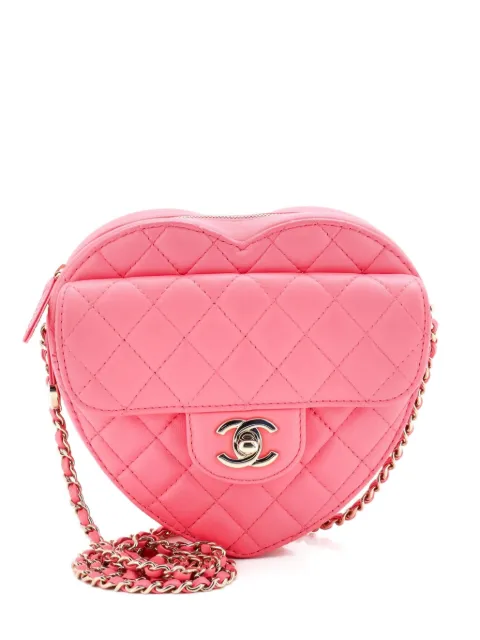 CHANEL Pre-Owned CC in Love Heart Bag Quilted Lambskin crossbody bag Pink 0FP0JM0681ME5GR8