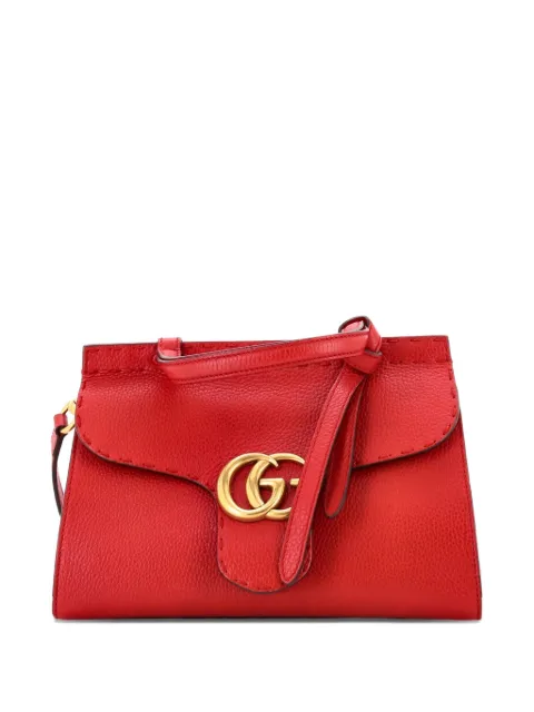 Gucci Pre-Owned GG Marmont Top Handle Bag Leather Mini satchel Red VZ7L4HRR7NNIXEI6