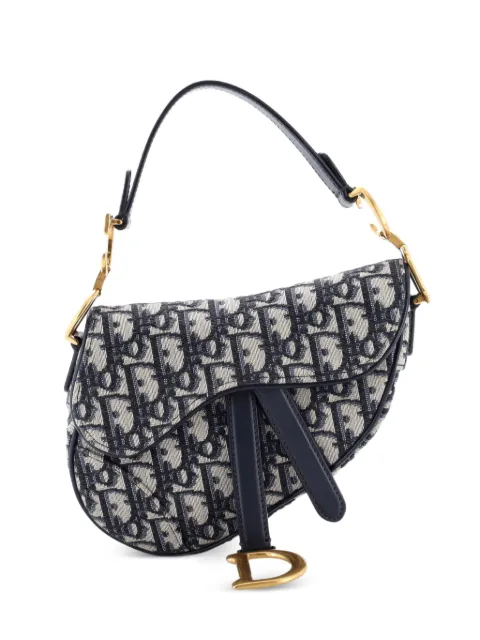 Christian Dior Pre-Owned Saddle Handbag Oblique Canvas Mini shoulder bag Blue IOI8A5CU98XE1OWV