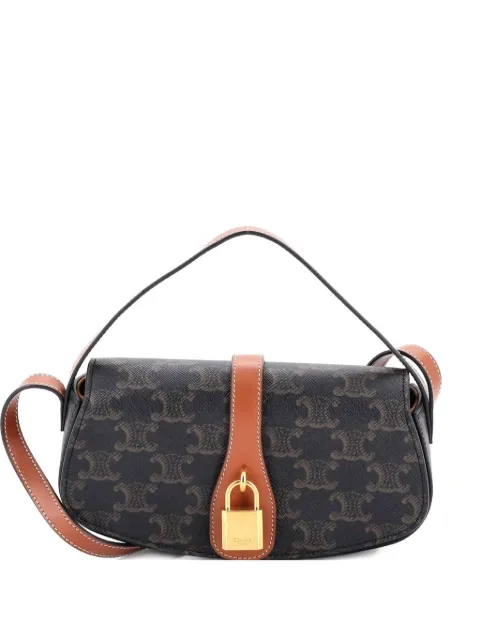 Celine Pre-Owned Tabou Clutch with Strap Triomphe Coated Canvas shoulder bag Brown 0E7CJ1LRTFA6XWWL