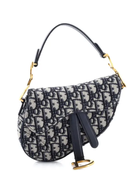 Christian Dior Pre-Owned Saddle Handbag Oblique Canvas Mini shoulder bag Blue 5CDFZ9P0KDJHWGL7