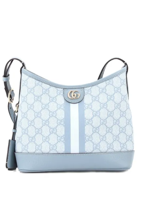 Gucci Pre-Owned Ophidia Open Bucket Bag GG Coated Canvas with Leather Small shoulder bag Blue 9QK2S1IN3XPU3FDU