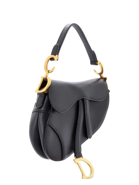 Christian Dior Pre-Owned Saddle Handbag Leather Mini shoulder bag Black EMZQXUL8JMGCKWSP