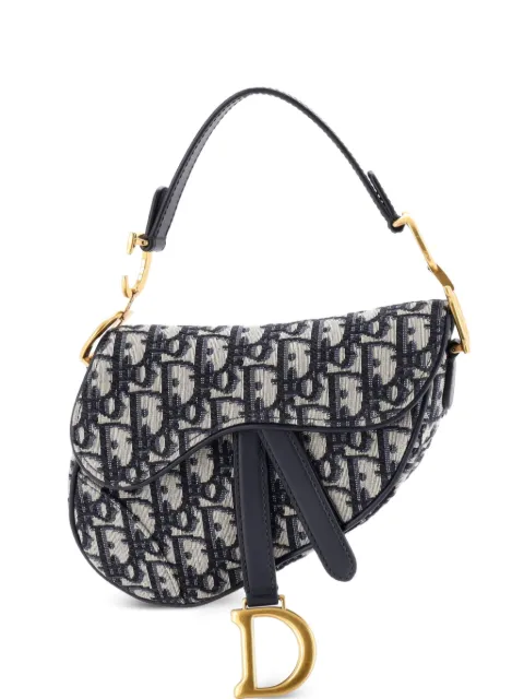 Christian Dior Pre-Owned Saddle Handbag Oblique Canvas Mini shoulder bag Blue UGORJGBAMCDP67HZ
