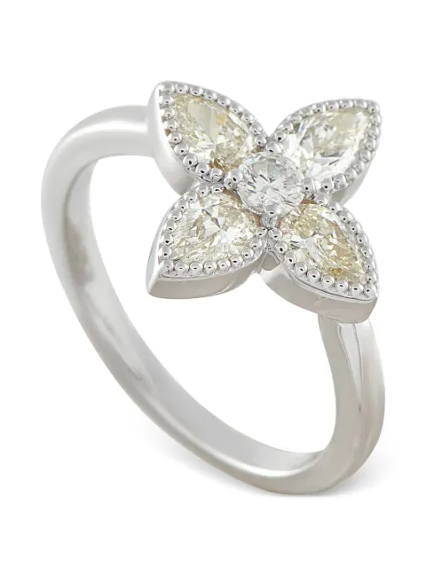 LB Exclusive floral-motif diamond ring Silver ALR20705