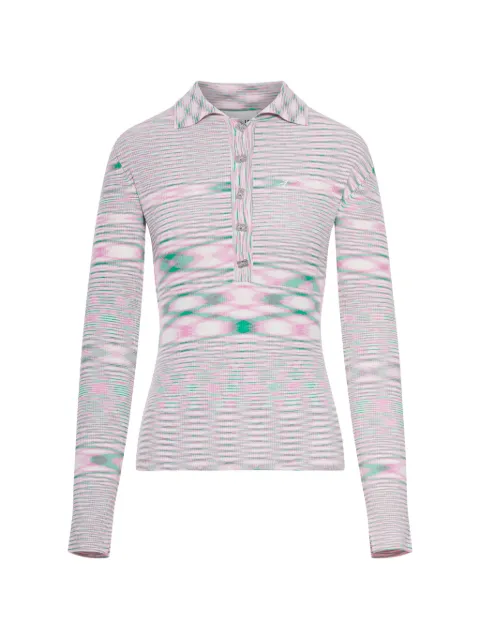 GANNI buttoned long-sleeved top Pink A107007200868