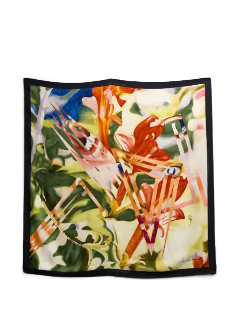 Louis Vuitton Pre-Owned 1987 Le Jardin aux Orchidées floral silk scarf Neutrals 15016343