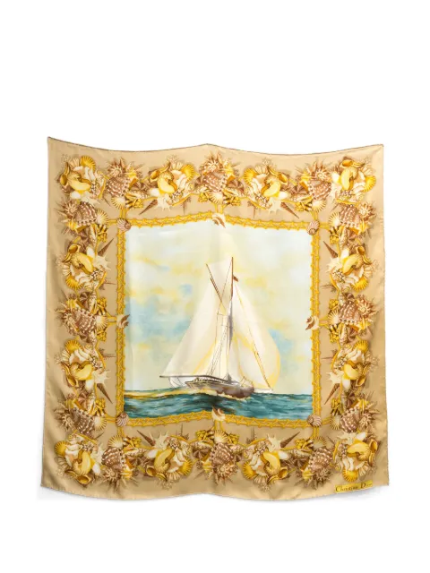 Christian Dior Pre-Owned 2000s boat silk scarf Neutrals 15016338