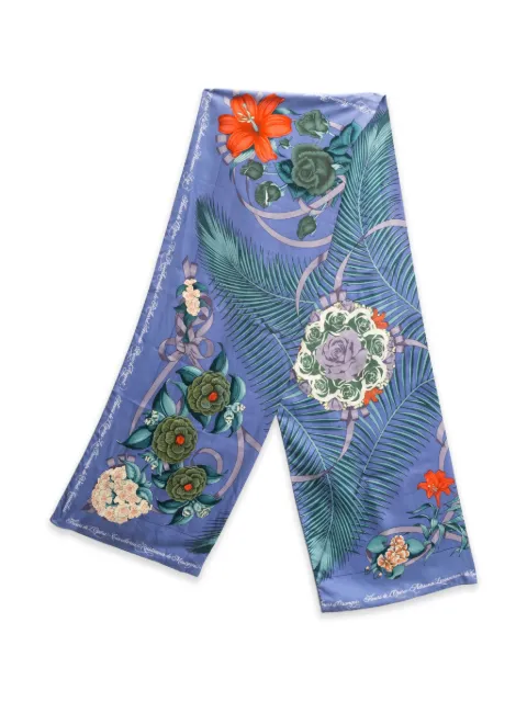 Hermès Pre-Owned 2000s Fleurs de l’Opera floral silk scarf Blue 15016334