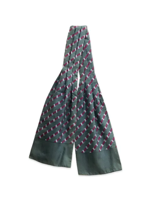 Hermès Pre-Owned 1990s patterned silk scarf Green 15016330