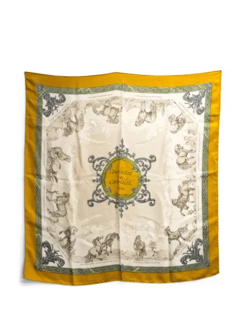 Hermès Pre-Owned 1962 Courbettes et Cabrioles silk scarf Neutrals 15016345
