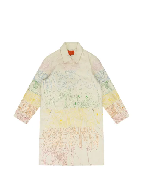 Who Decides War embroidered trench coat Neutrals WDWMOTW0004