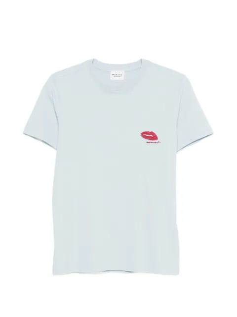 MARANT ÉTOILE lip motif T-shirt Blue TS0001FAD1N06E30WU