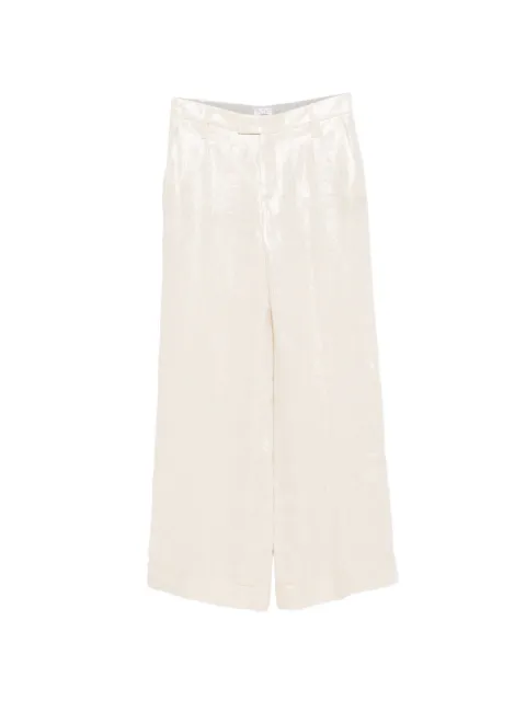 Brunello Cucinelli lurex-effect linen palazzo pants Neutrals ML596P8492C729