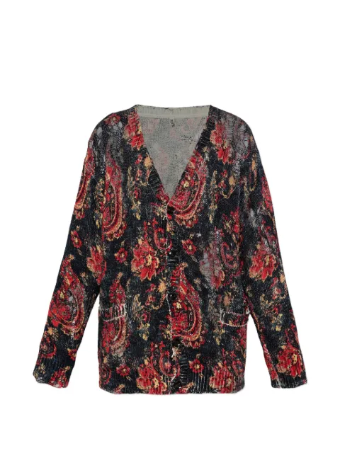 R13 paisley-print cardigan Black R13WY237Y249A
