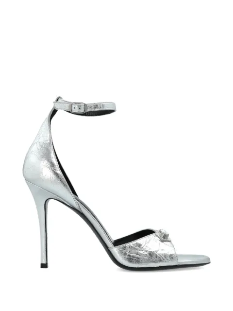 Balenciaga stud embellished ankle strap heeled sandals Silver 854007WBDK6