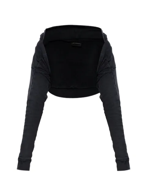 Balenciaga gathered long-sleeves hoodie Black 858128TTVN3