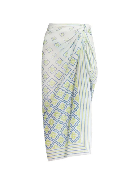 Casablanca monogram-print pareo White ASP26ACC233