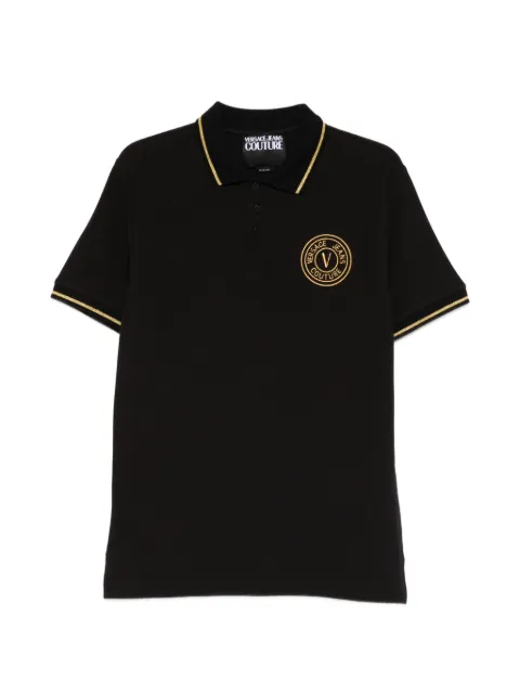 Versace Jeans Couture logo-appliqué polo shirt Black 80GAGT03CJ01T
